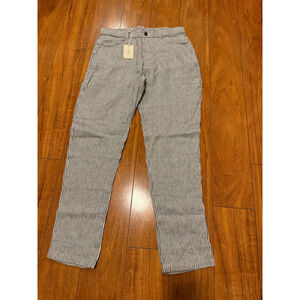 Men's Alex Crane Striped Trousers Waist 30 White Navy